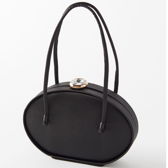THE KISSLOCK SATIN HANDBAG: black vintage style - Picture 1 of 4